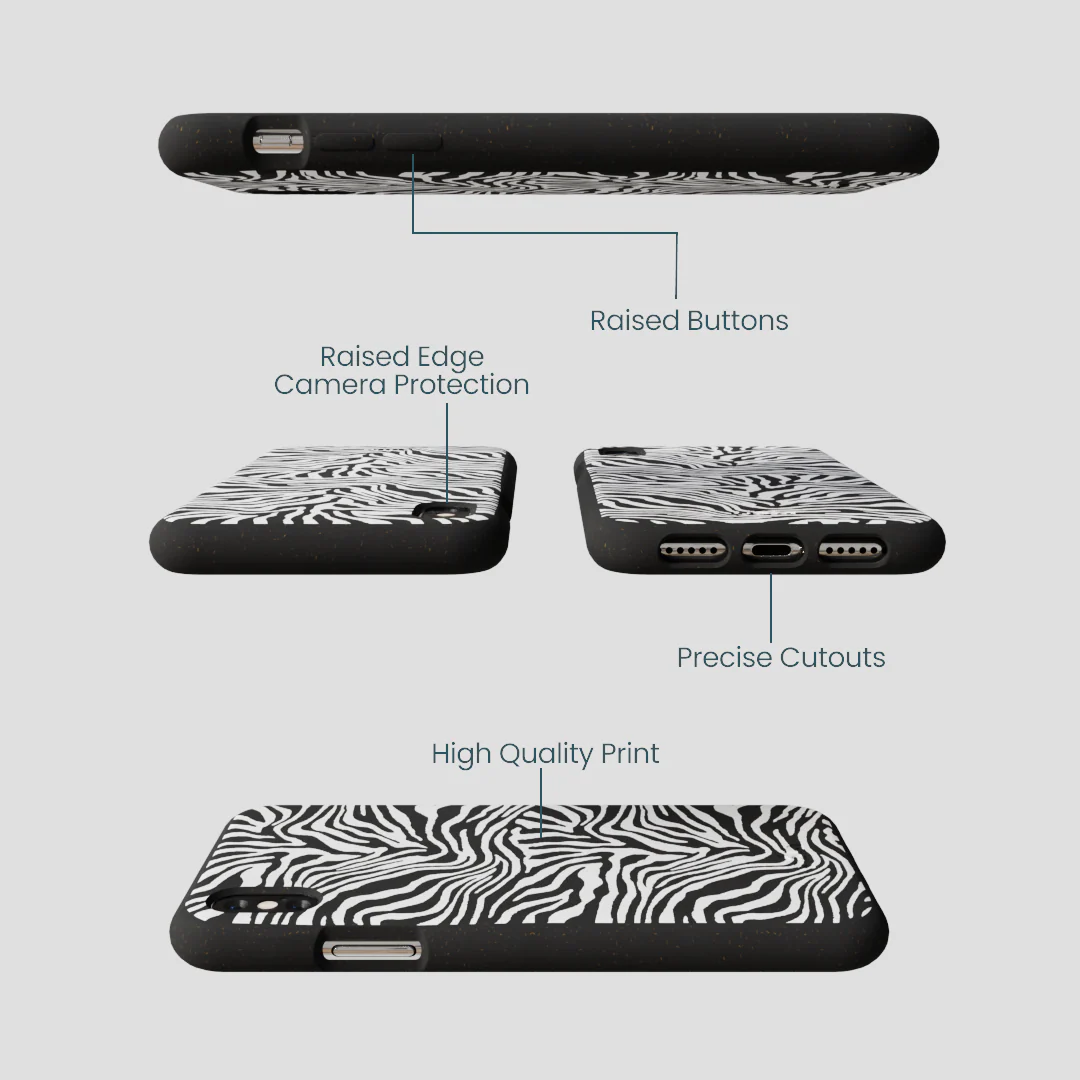 Black Zebra Lines iPhone XR Case - Image 3