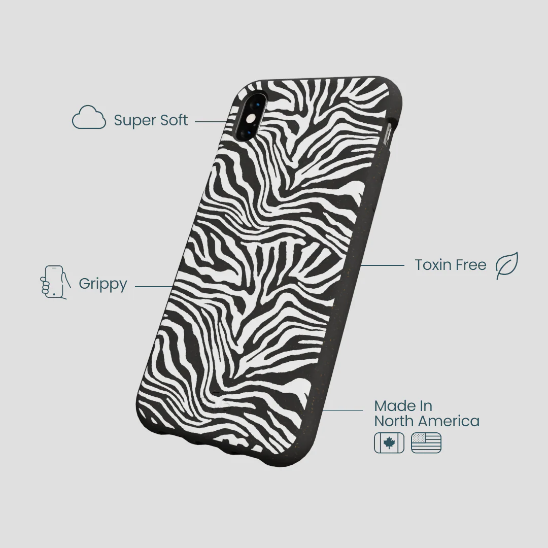 Black Zebra Lines iPhone XR Case - Image 4