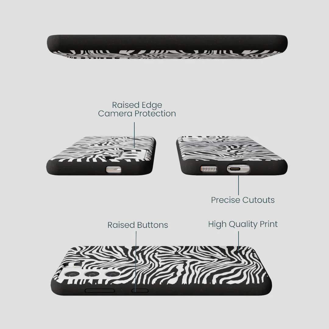 Black Zebra Lines Samsung Galaxy S21 Case - Image 3