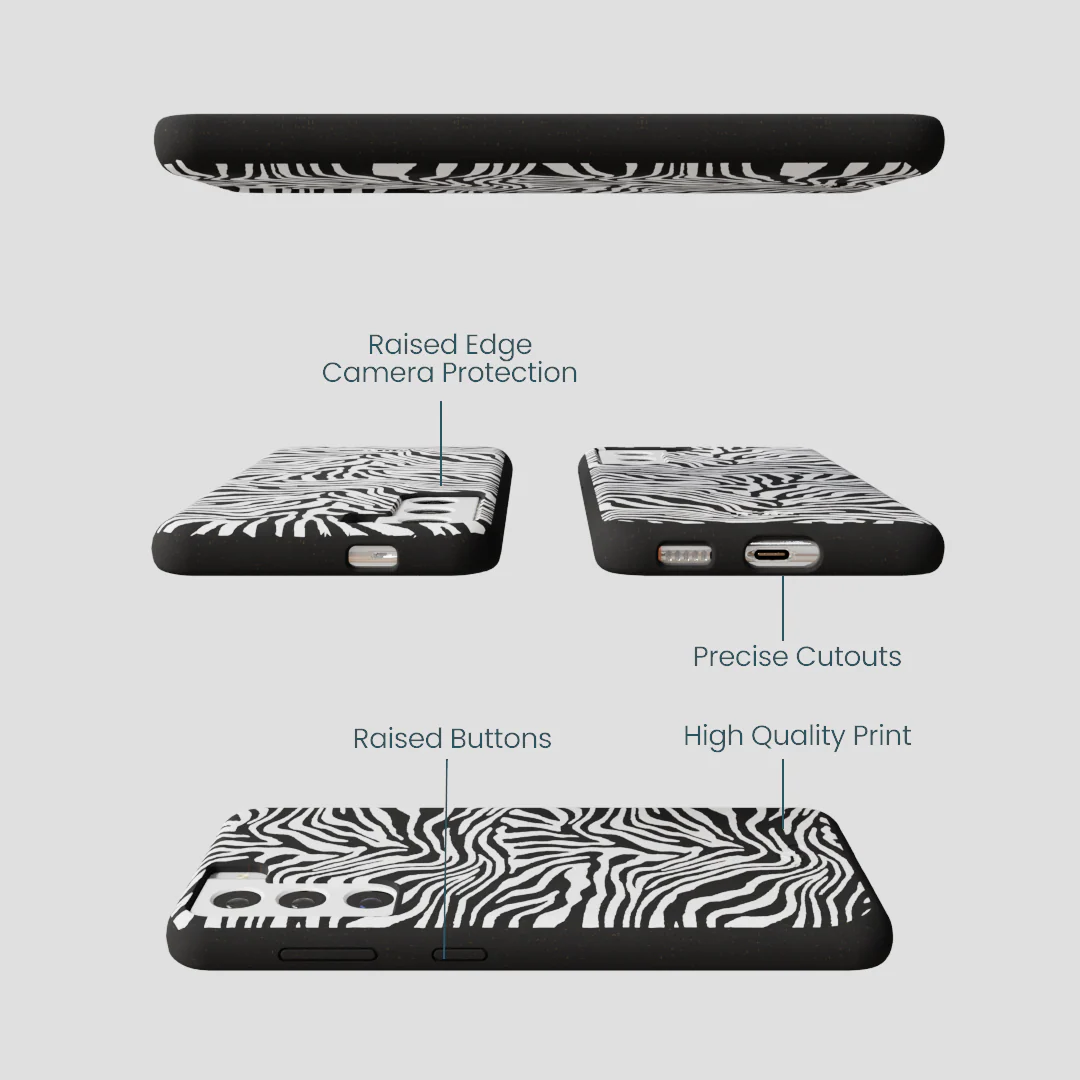 Black Zebra Lines Samsung Galaxy S22 Case - Image 3