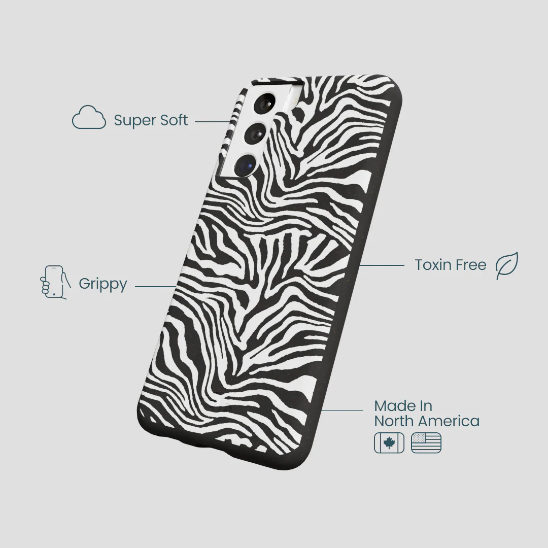 Black Zebra Lines Samsung Galaxy S22 Case - Image 4