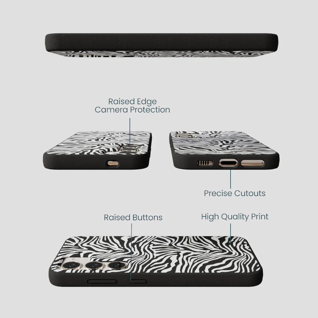 Black Zebra Lines Samsung Galaxy S23 Case - Image 3