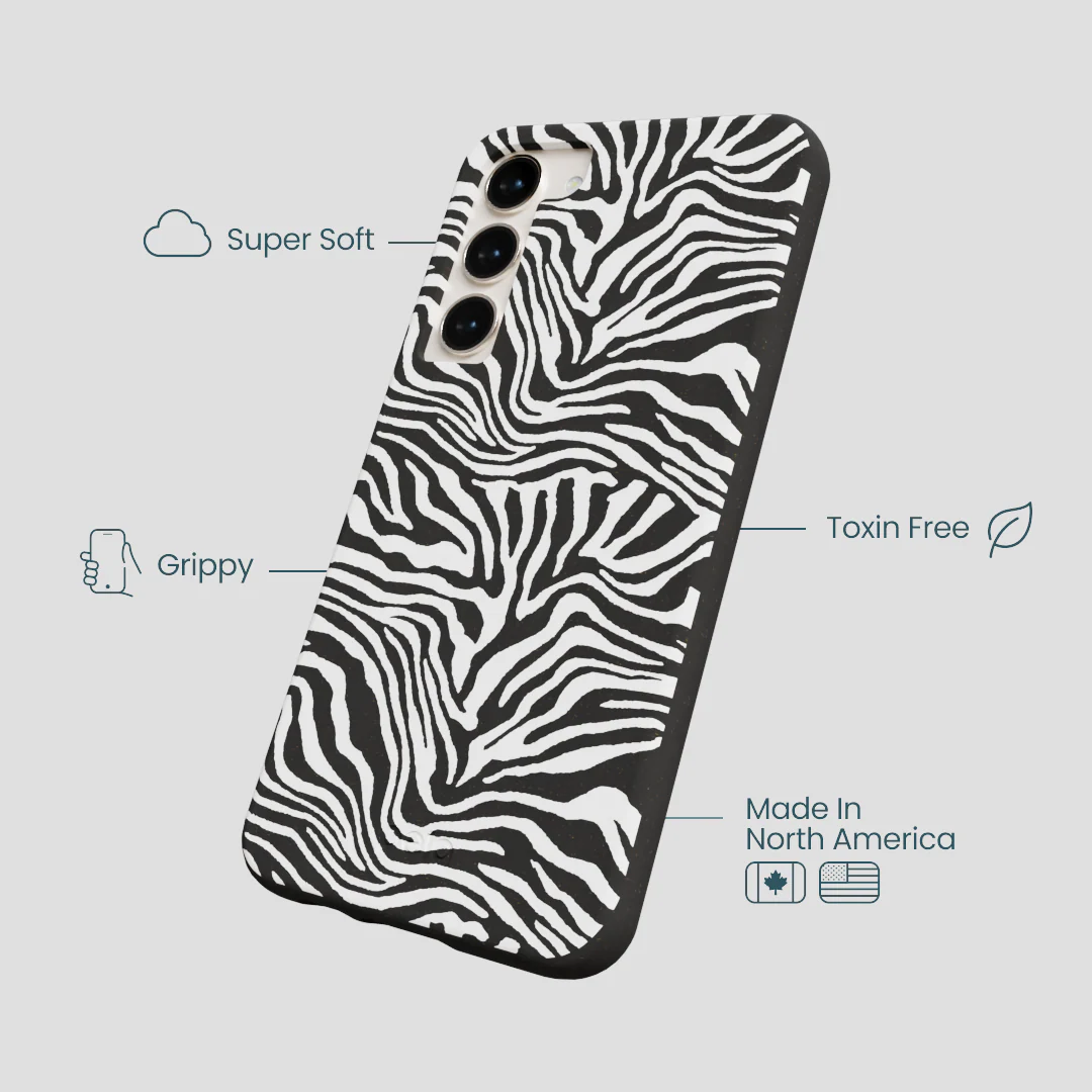 Black Zebra Lines Samsung Galaxy S23+(Plus) Case - Image 4