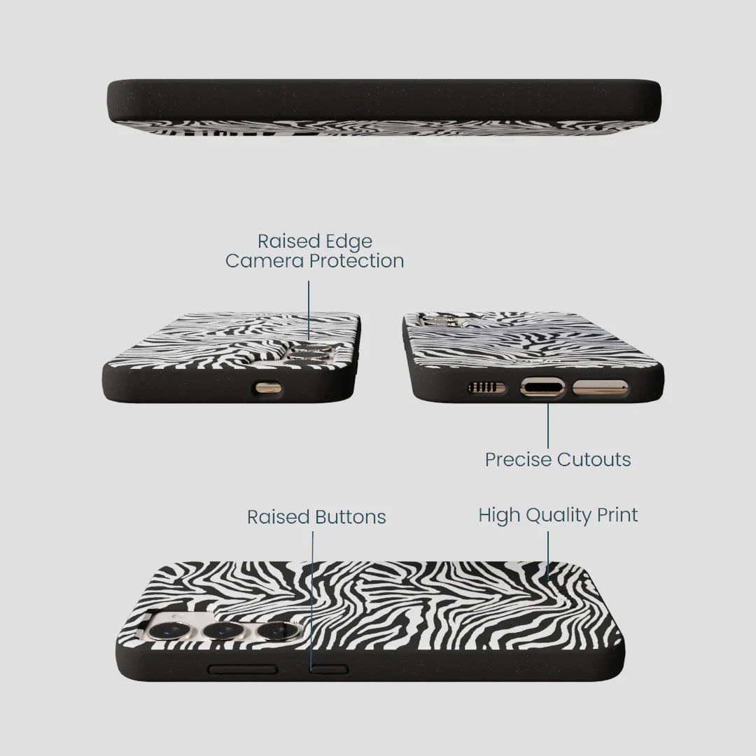 Black Zebra Lines Samsung Galaxy S24 Case - Image 3