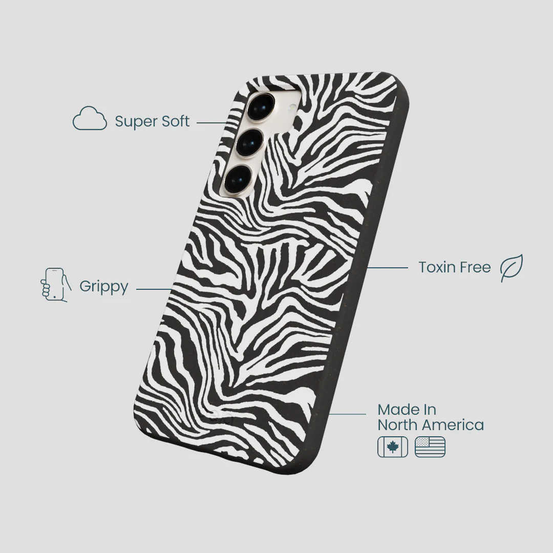 Black Zebra Lines Samsung Galaxy S24 Case - Image 4