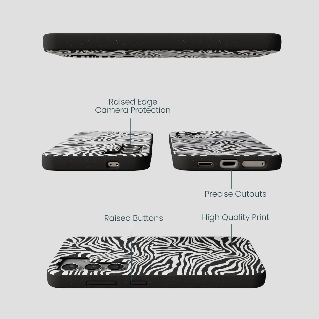 Black Zebra Lines Samsung Galaxy S25 Case - Image 3