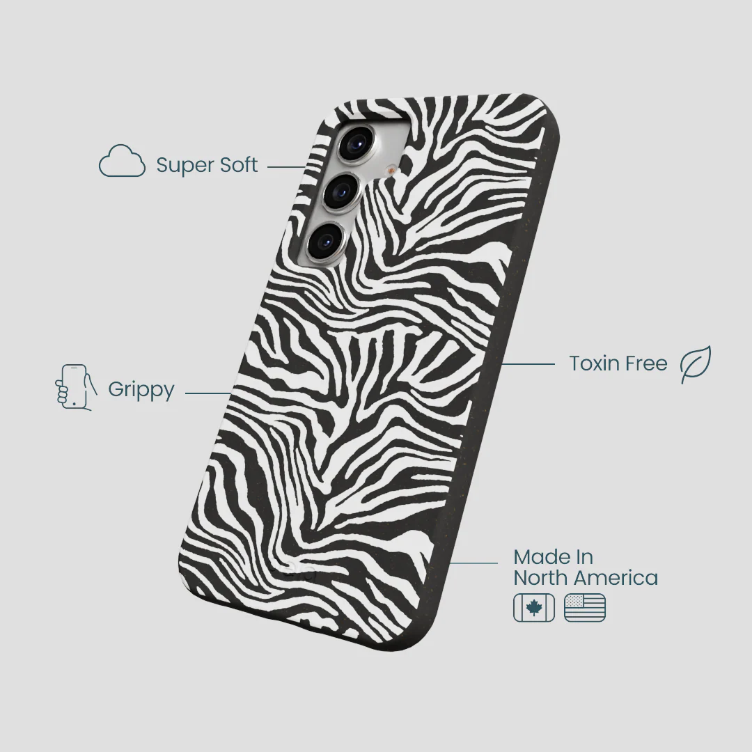 Black Zebra Lines Samsung Galaxy S25 Case - Image 4