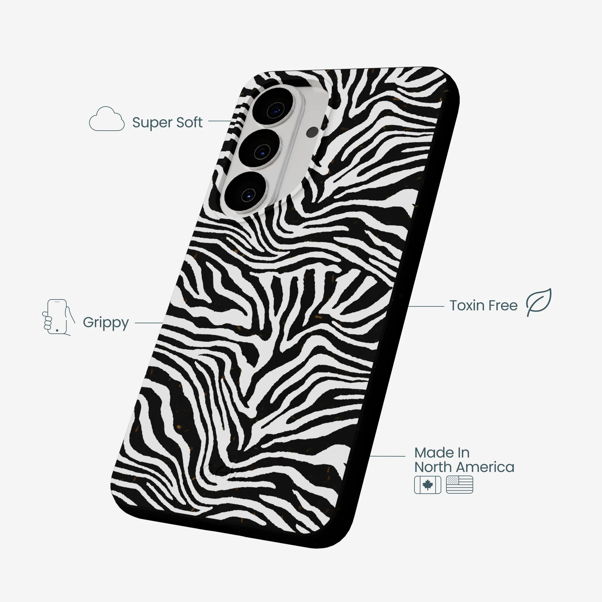 Black Zebra Lines Samsung Galaxy S26 Case - Image 3