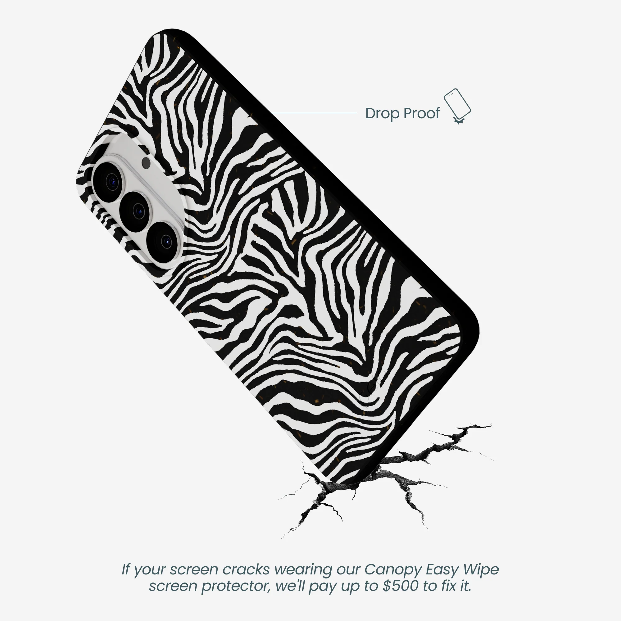 Black Zebra Lines Samsung Galaxy S26 Case - Image 4
