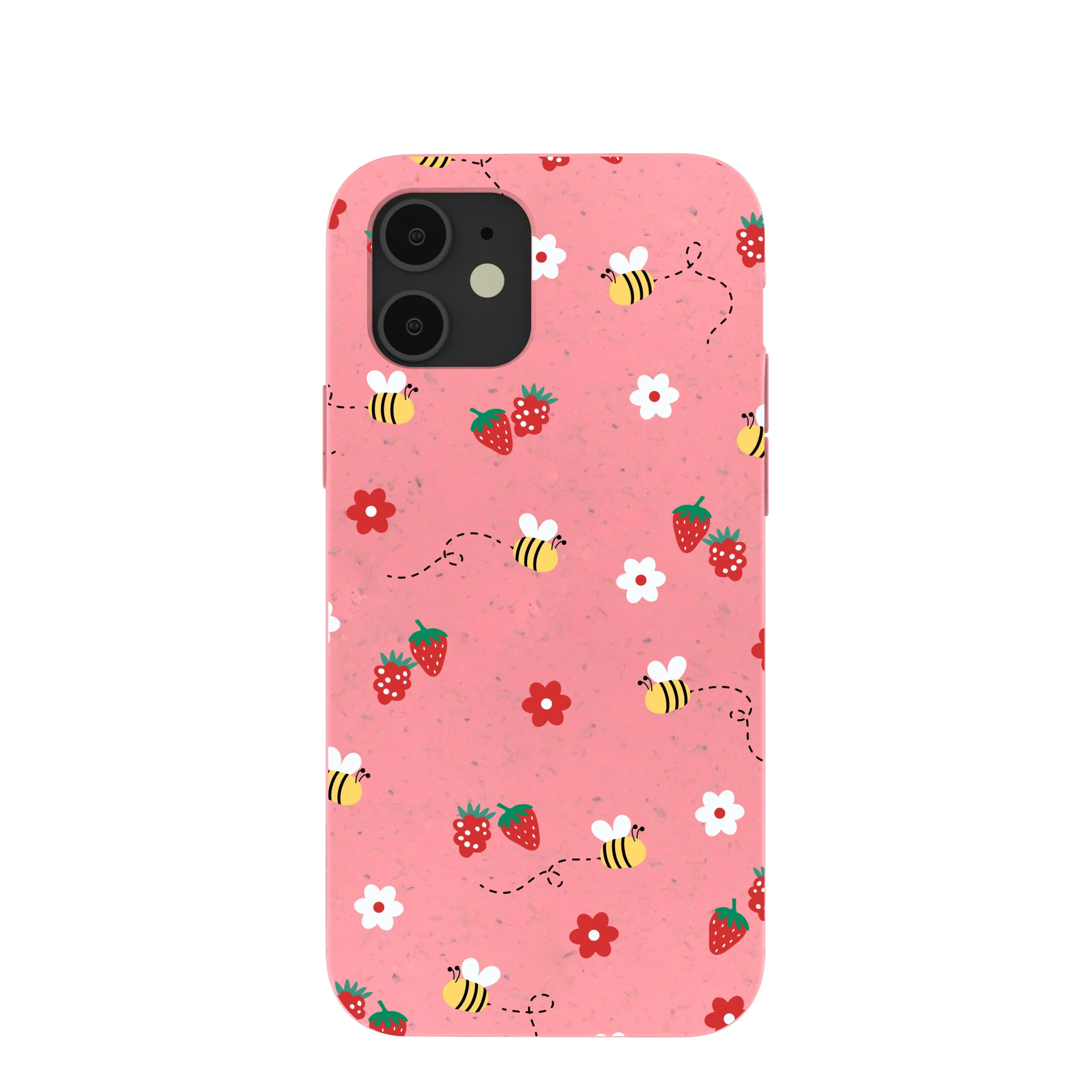 Bubblegum Pink Bees n Berries iPhone 12/ iPhone 12 Pro Case