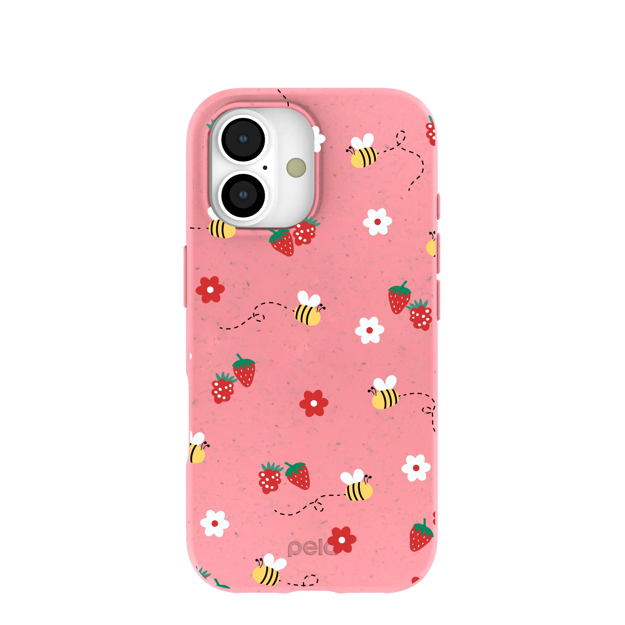 Bubblegum Pink Bees n Berries iPhone 17 Case