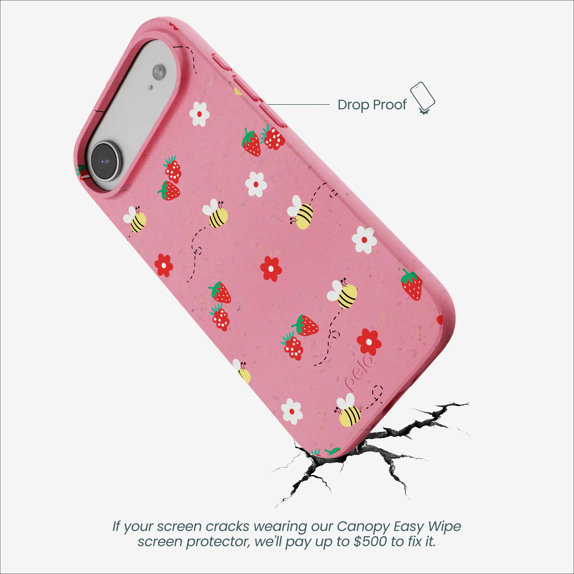 Bubblegum Pink Bees n Berries iPhone Air Case - Image 5