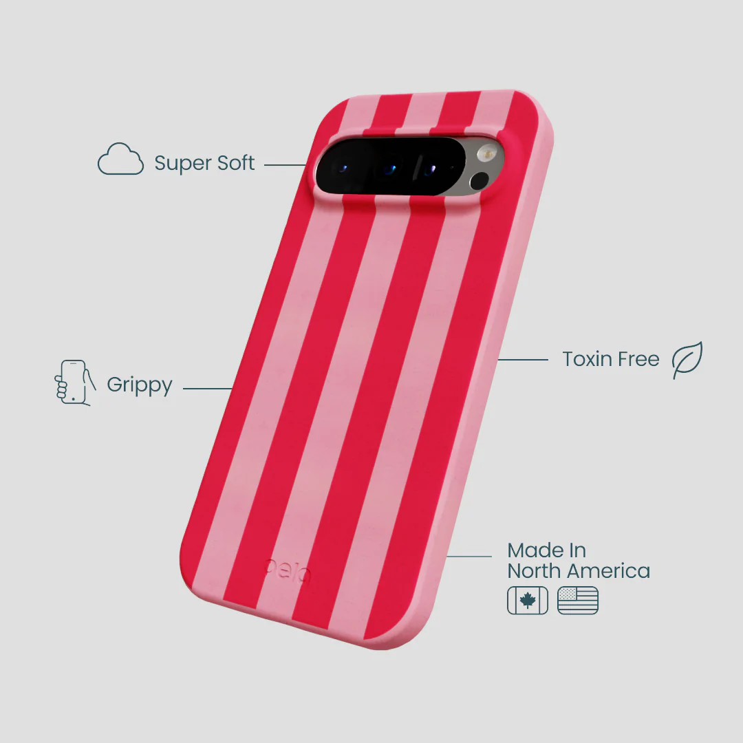 Bubblegum Pink Big Pink Stripes Google Pixel 9/9 Pro Case - Image 4