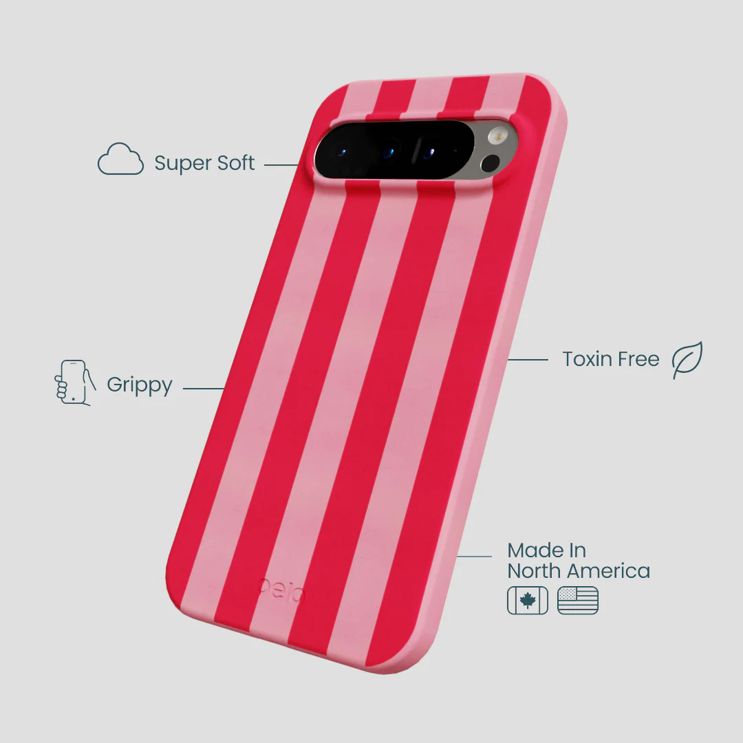 Bubblegum Pink Big Pink Stripes Google Pixel 9 Pro XL Case - Image 4