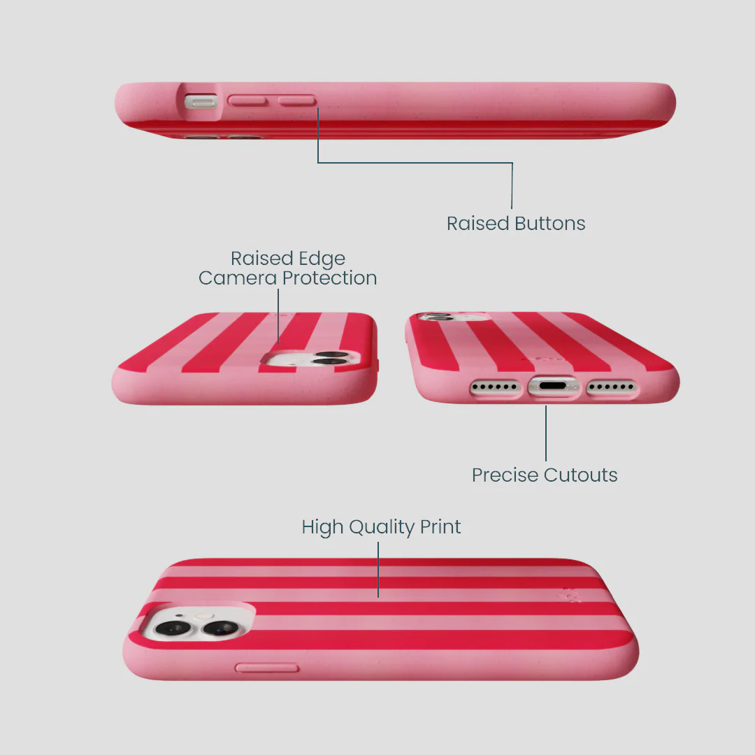 Bubblegum Pink Big Pink Stripes iPhone 11 Case - Image 3