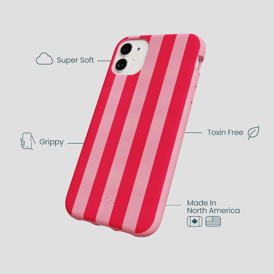 Bubblegum Pink Big Pink Stripes iPhone 11 Case - Image 4