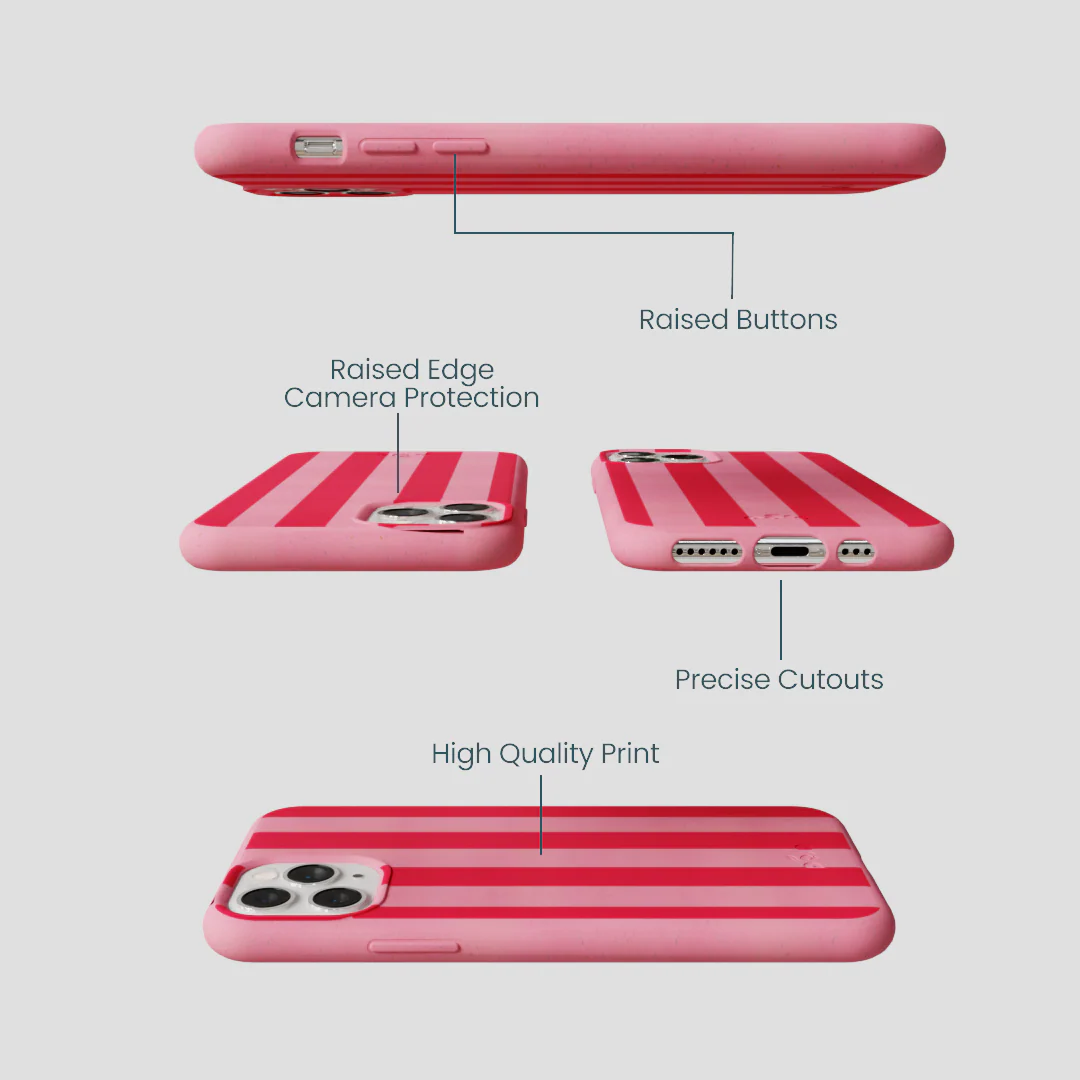 Bubblegum Pink Big Pink Stripes iPhone 11 Pro Case - Image 3
