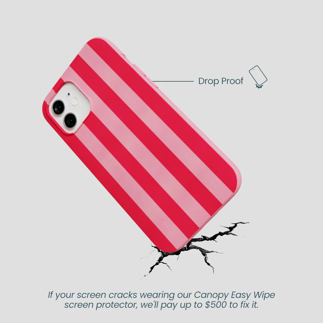 Bubblegum Pink Big Pink Stripes iPhone 12/ iPhone 12 Pro Case - Image 5