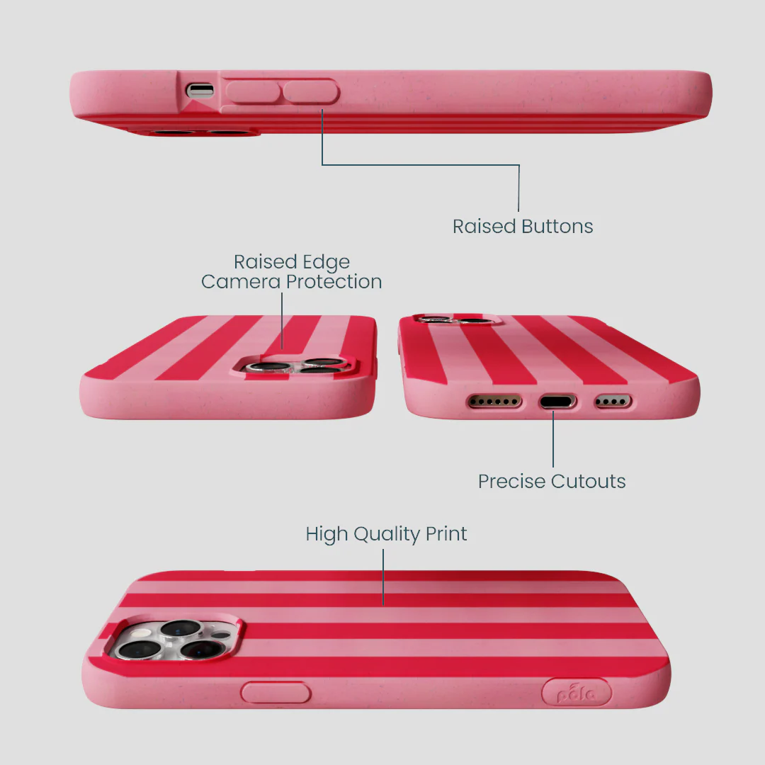Bubblegum Pink Big Pink Stripes iPhone 12 Pro Max Case - Image 3