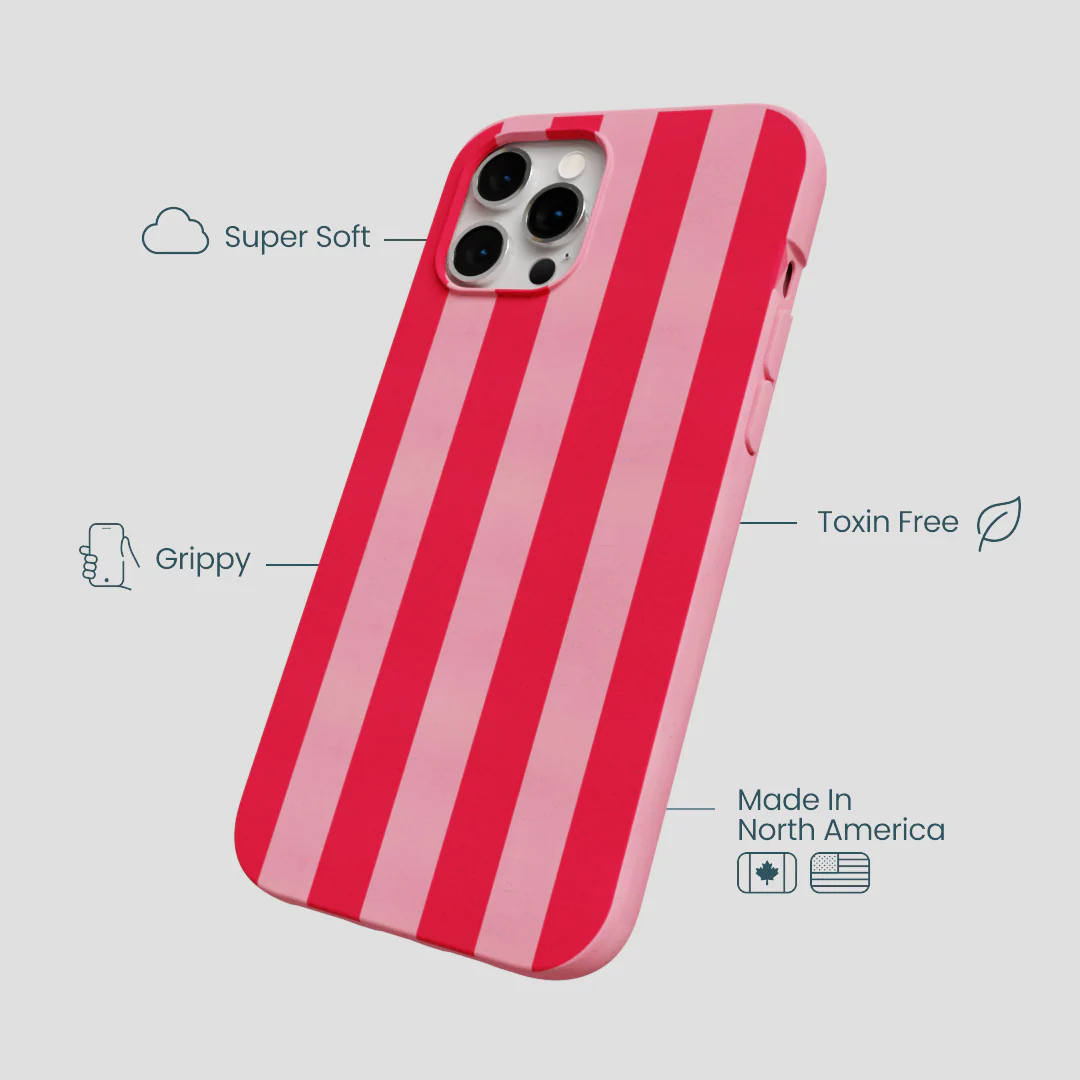 Bubblegum Pink Big Pink Stripes iPhone 12 Pro Max Case - Image 4