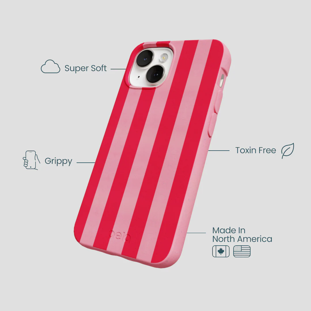 Bubblegum Pink Big Pink Stripes iPhone 13 Case - Image 4