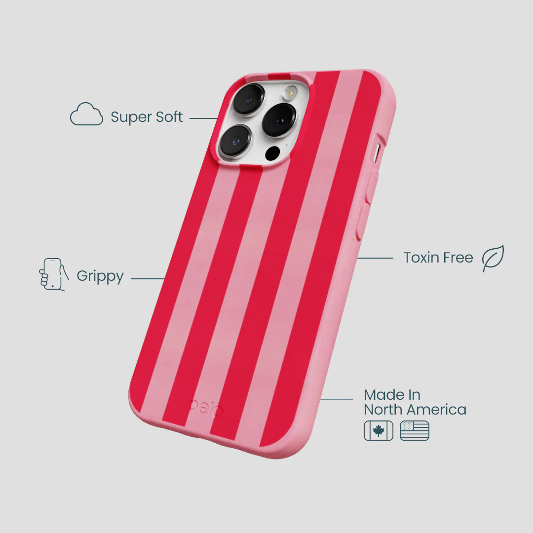 Bubblegum Pink Big Pink Stripes iPhone 13 Pro Case - Image 4