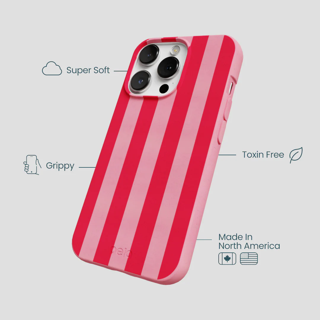 Bubblegum Pink Big Pink Stripes iPhone 13 Pro Max Case - Image 4