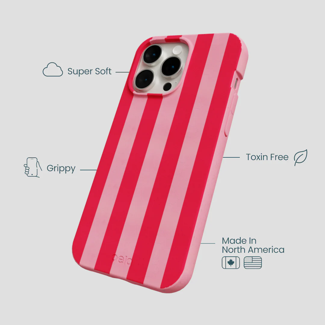 Bubblegum Pink Big Pink Stripes iPhone 14 Pro Max Case - Image 4