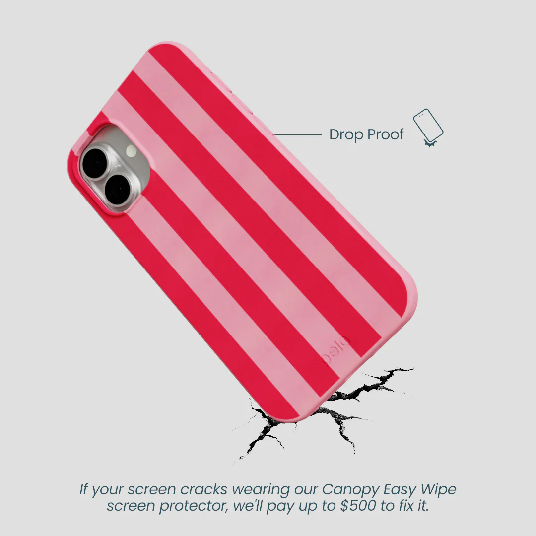 Bubblegum Pink Big Pink Stripes iPhone 16 Plus Case - Image 5
