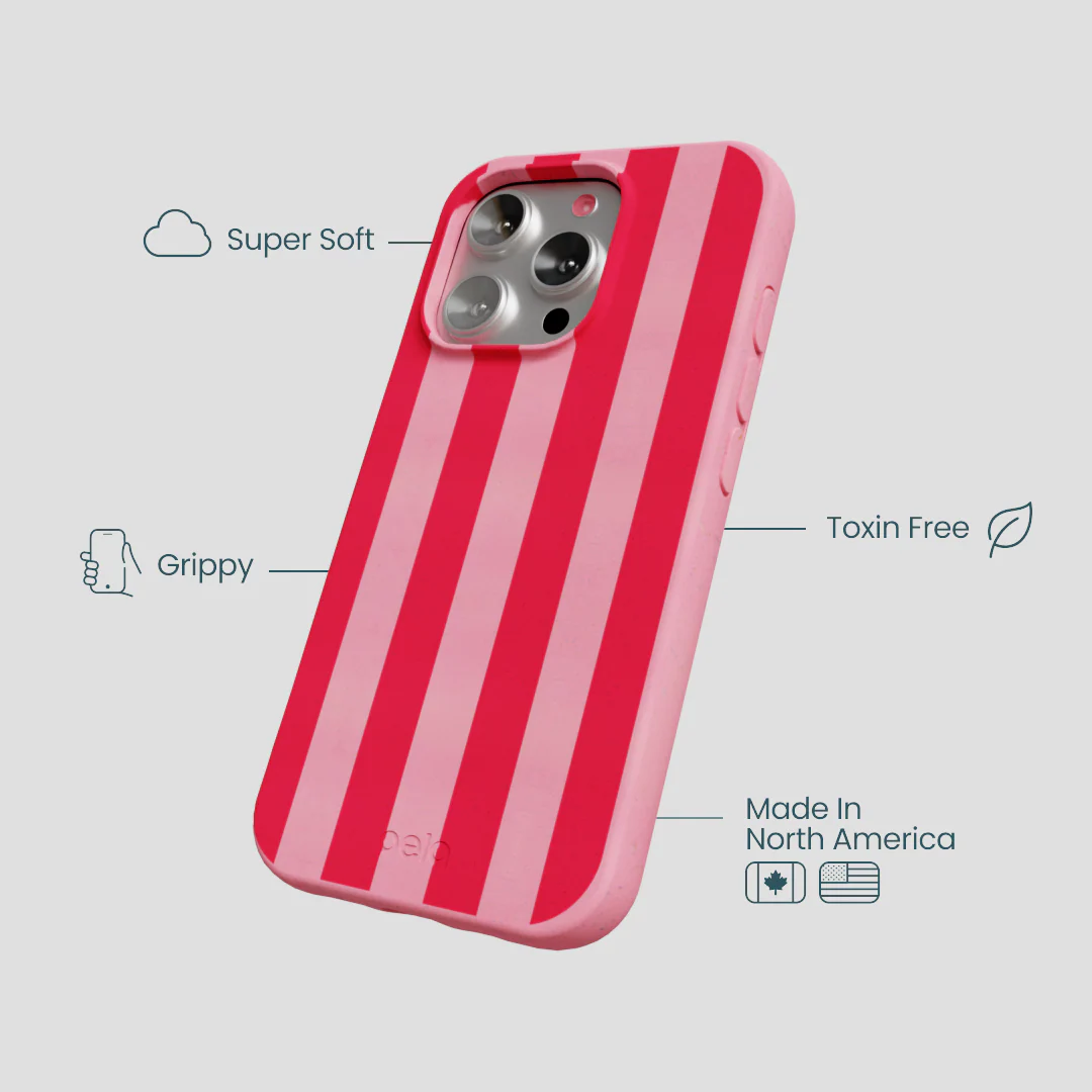 Bubblegum Pink Big Pink Stripes iPhone 16 Pro Case - Image 4