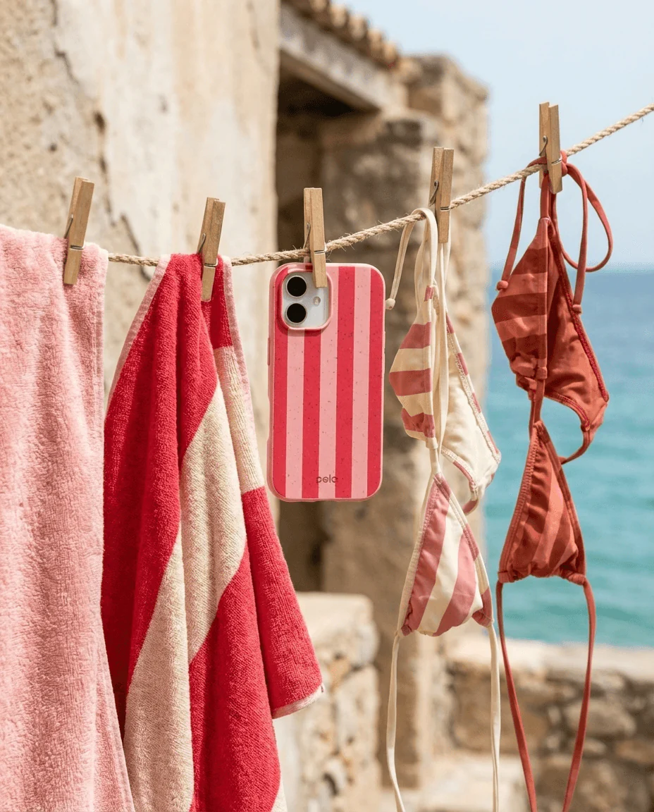 Bubblegum Pink Big Pink Stripes iPhone 16e/17e Case - Image 2