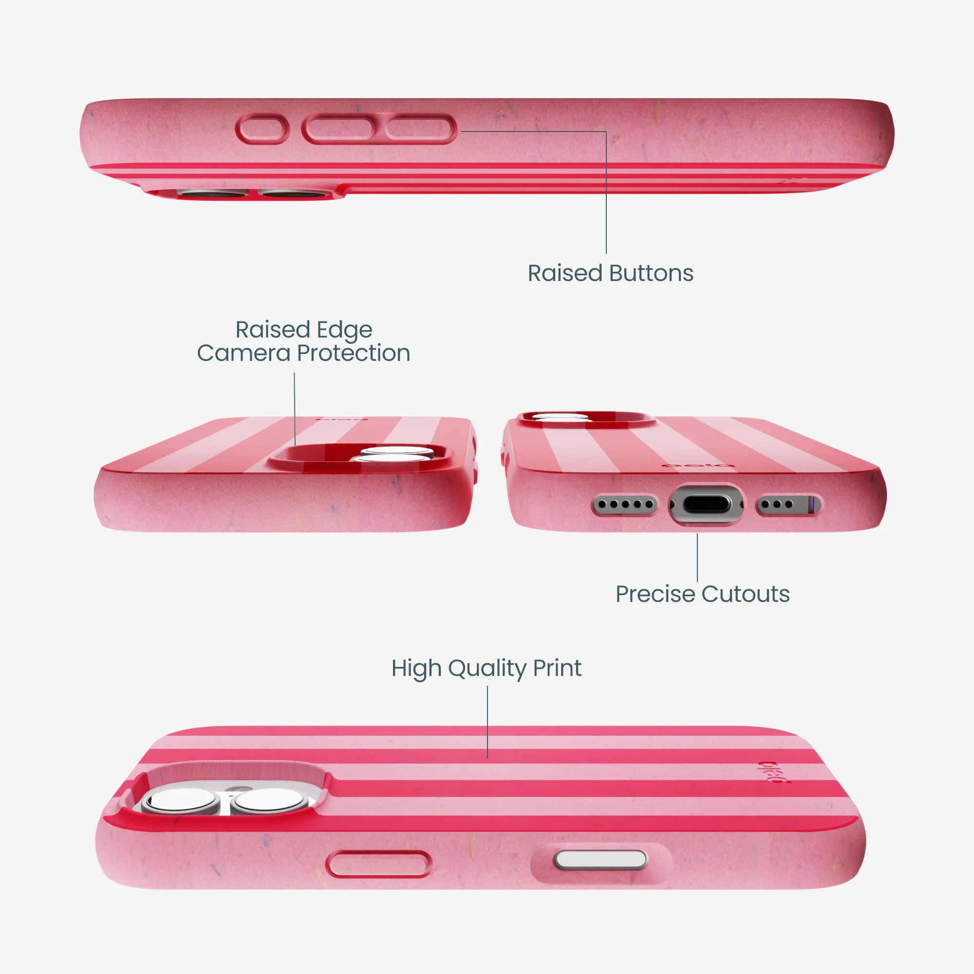 Bubblegum Pink Big Pink Stripes iPhone 17 Case - Image 3