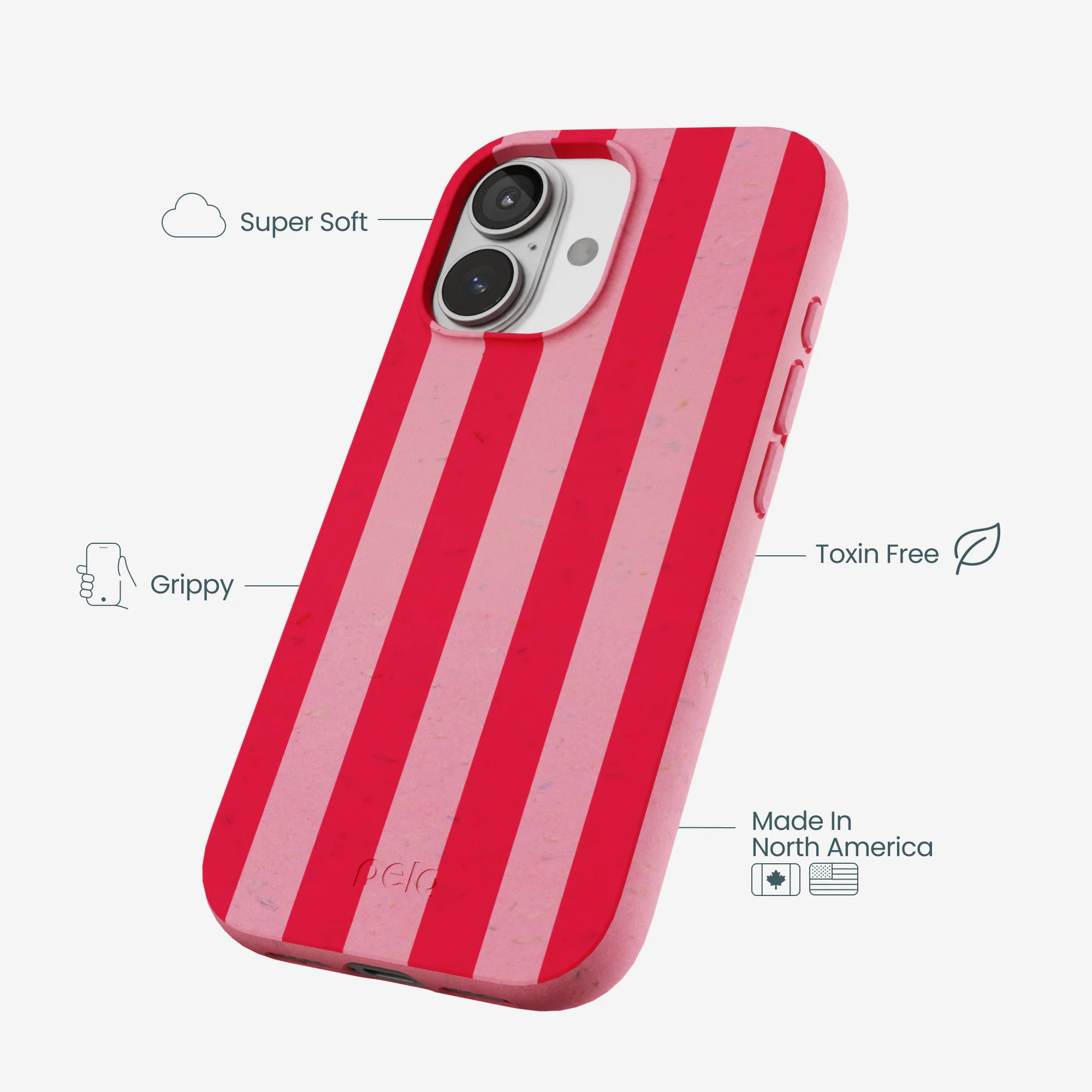 Bubblegum Pink Big Pink Stripes iPhone 17 Case - Image 4