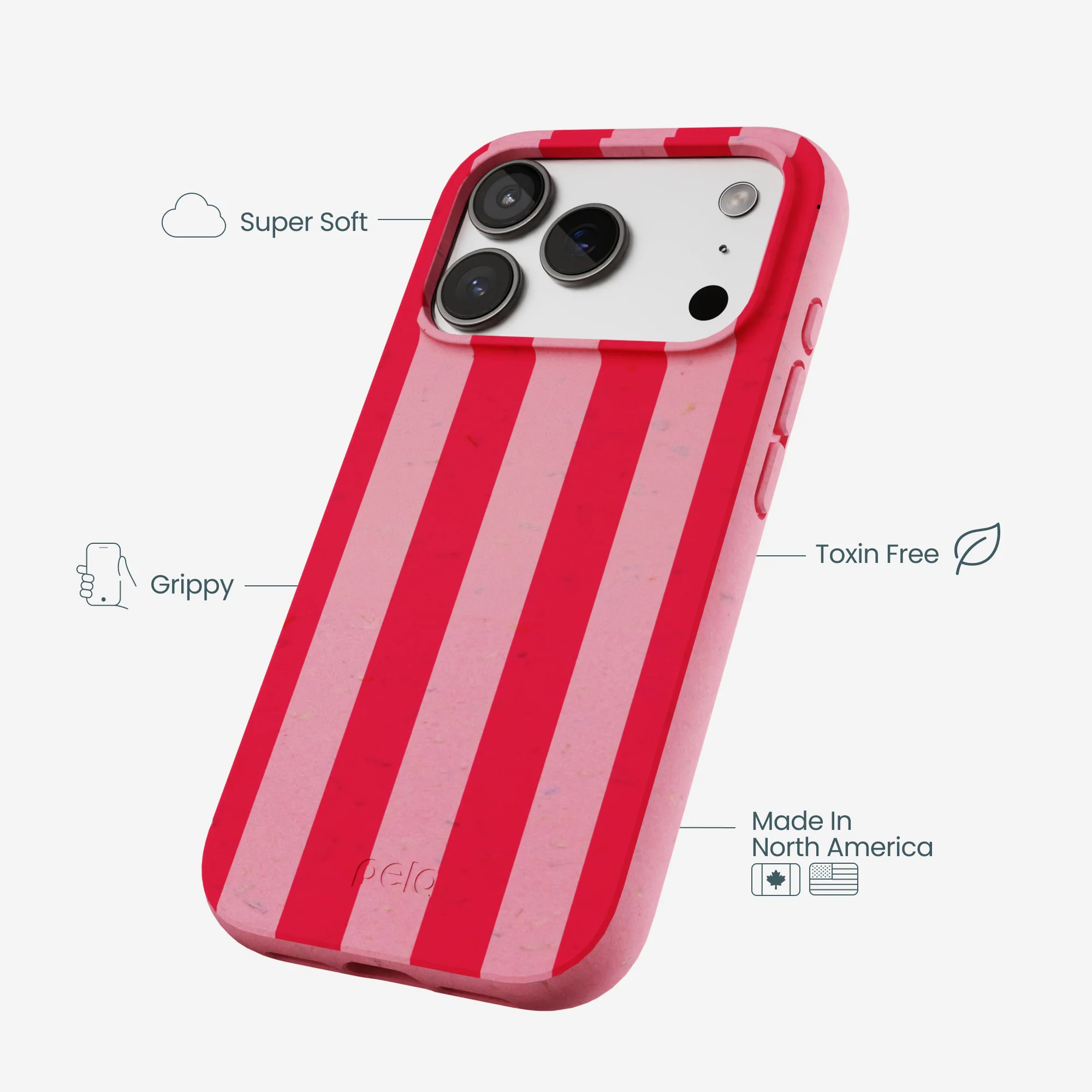 Bubblegum Pink Big Pink Stripes iPhone 17 Pro Case - Image 4