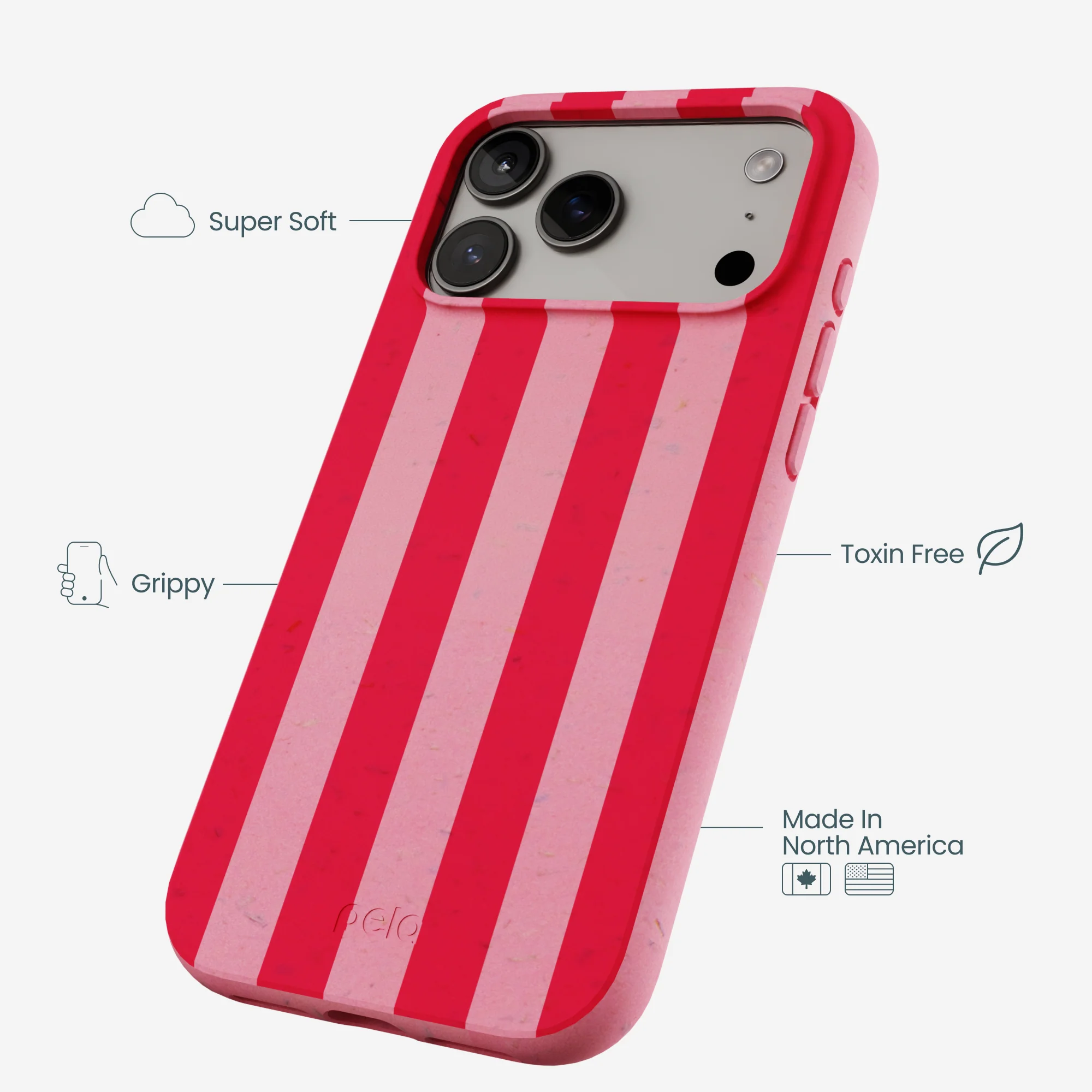 Bubblegum Pink Big Pink Stripes iPhone 17 Pro Max Case - Image 4