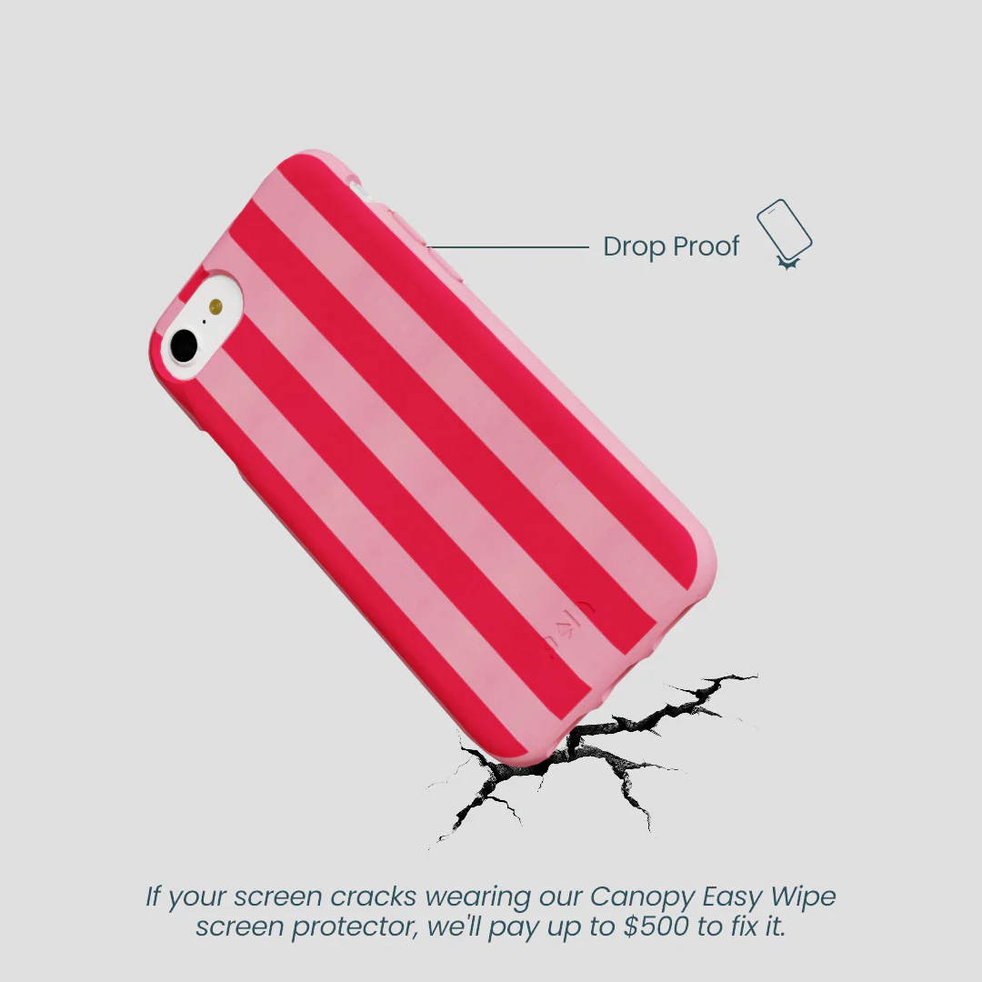 Bubblegum Pink Big Pink Stripes iPhone 6/6s/7/8/SE Case - Image 5