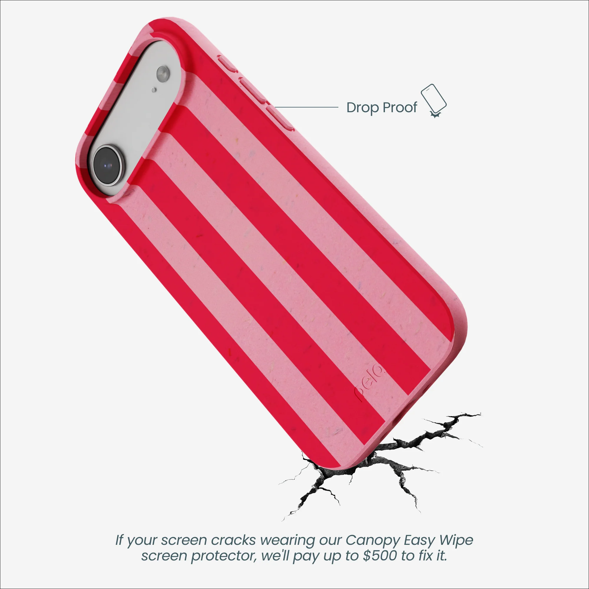 Bubblegum Pink Big Pink Stripes iPhone Air Case - Image 5
