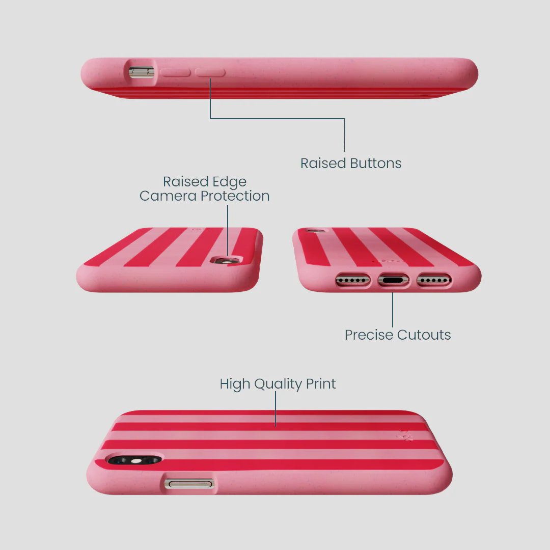 Bubblegum Pink Big Pink Stripes iPhone XR Case - Image 3