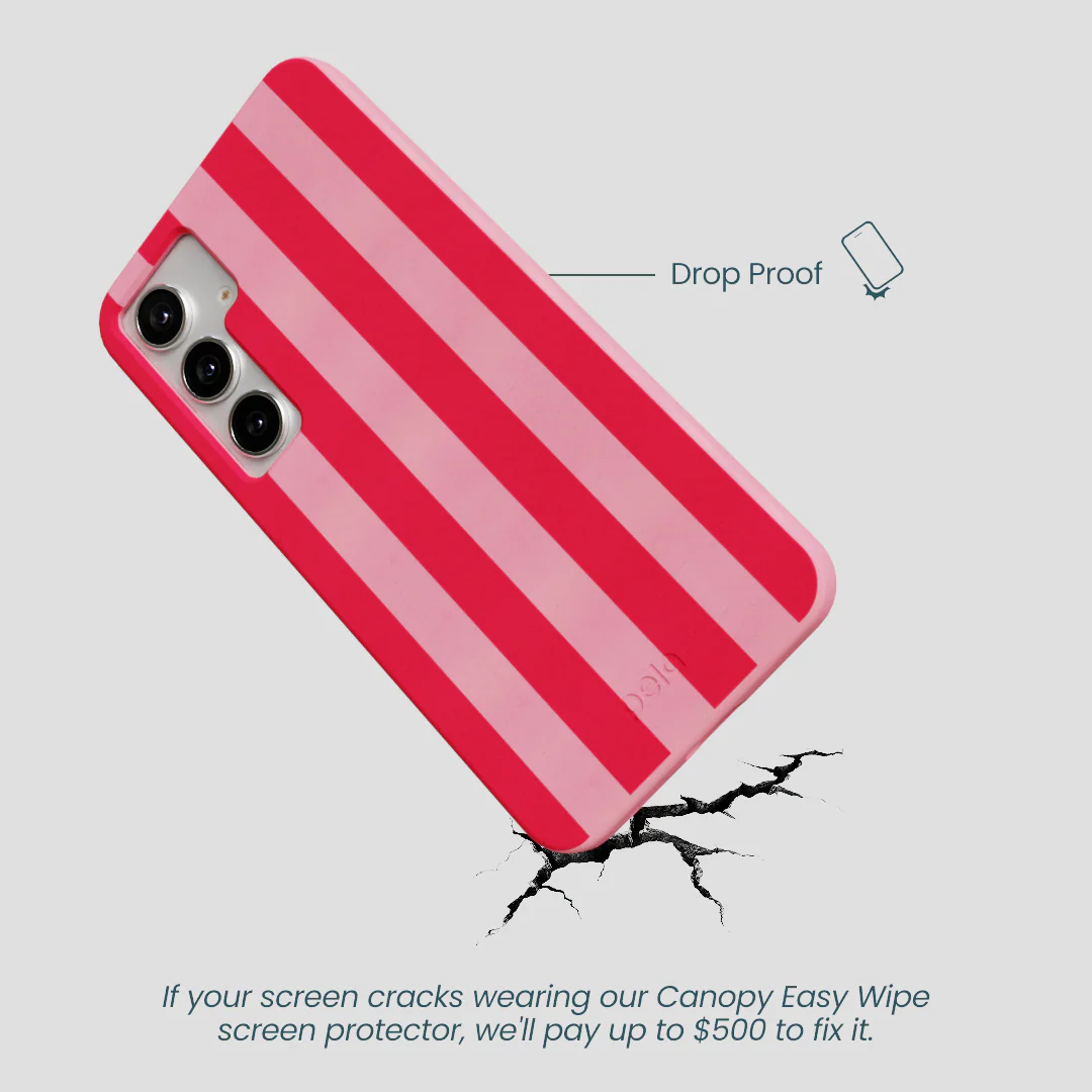 Bubblegum Pink Big Pink Stripes Samsung Galaxy S25+(Plus) Case - Image 5