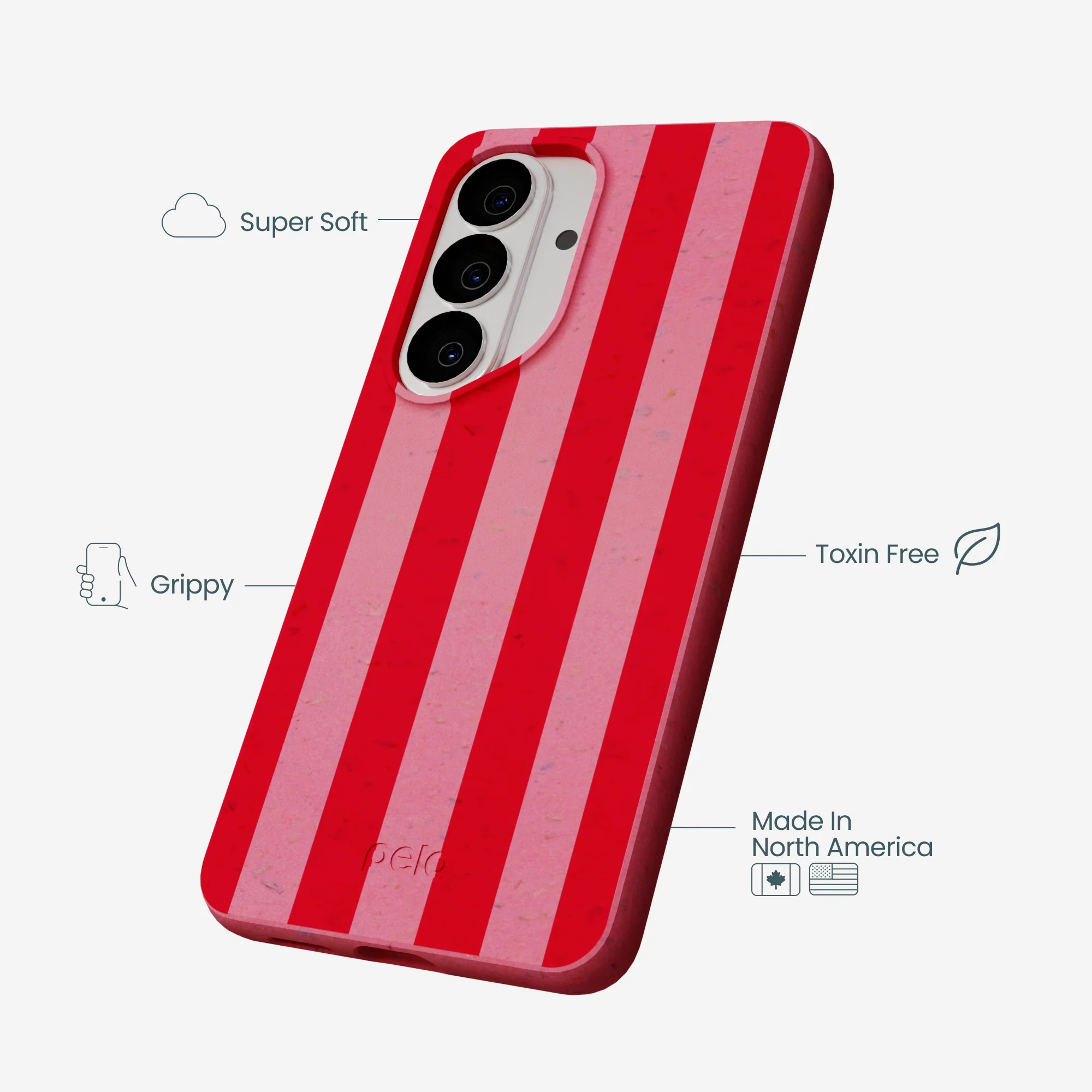 Bubblegum Pink Big Pink Stripes Samsung Galaxy S26 Case - Image 4