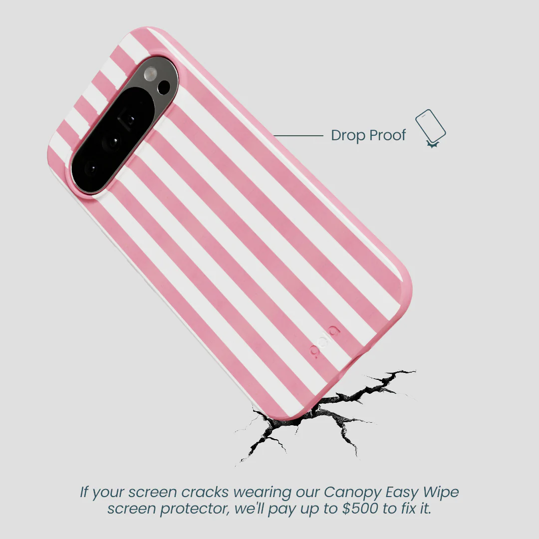 Bubblegum Pink Blush White Stripes Google Pixel 10 Pro XL Case - Image 5