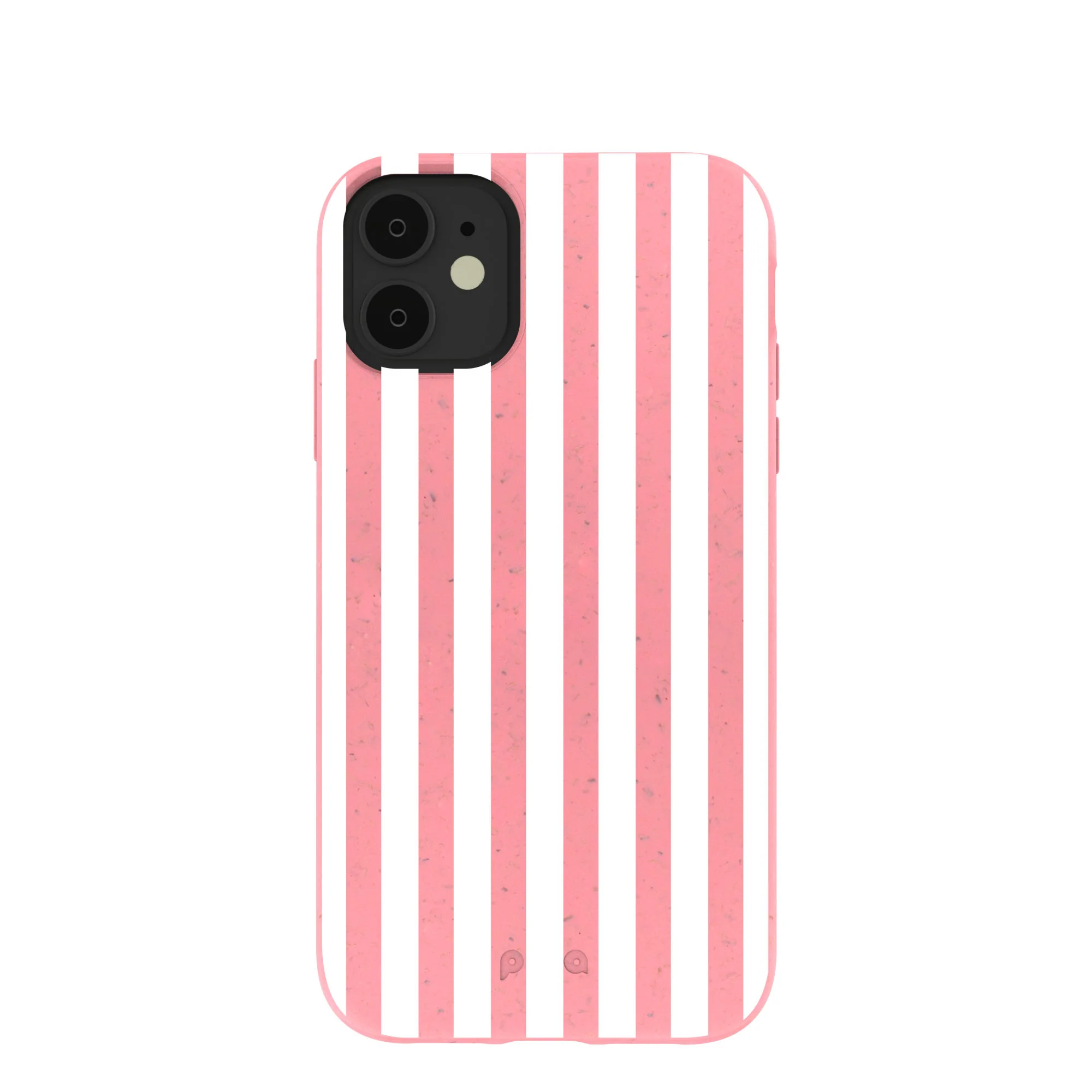 Bubblegum Pink Blush White Stripes iPhone 11 Case