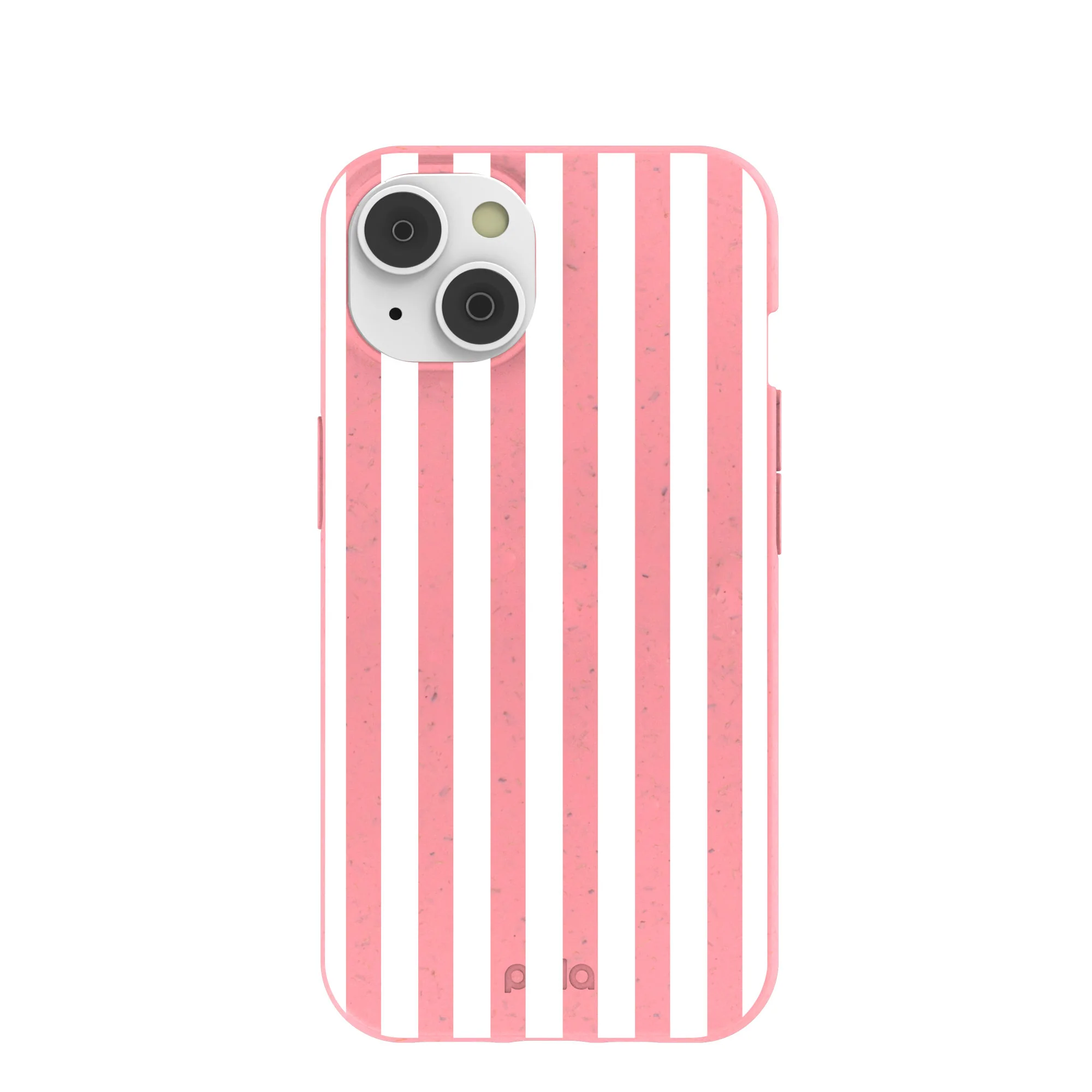 Bubblegum Pink Blush White Stripes iPhone 14 Case