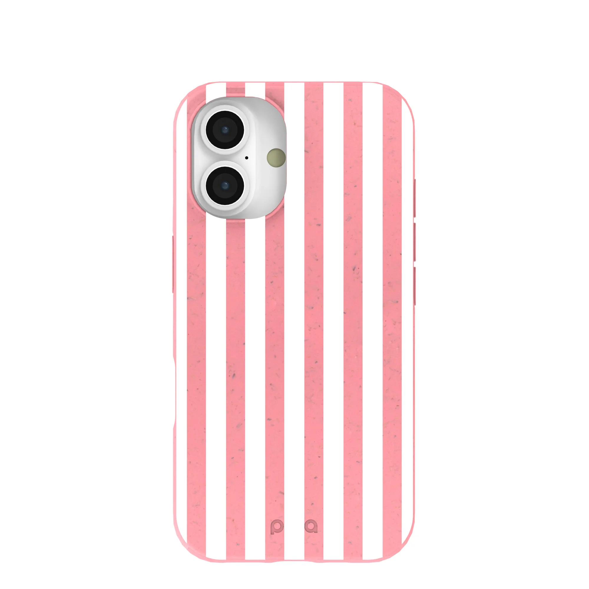 Bubblegum Pink Blush White Stripes iPhone 16 Case
