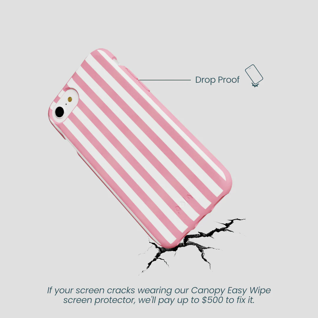 Bubblegum Pink Blush White Stripes iPhone 6/6s/7/8/SE Case - Image 5