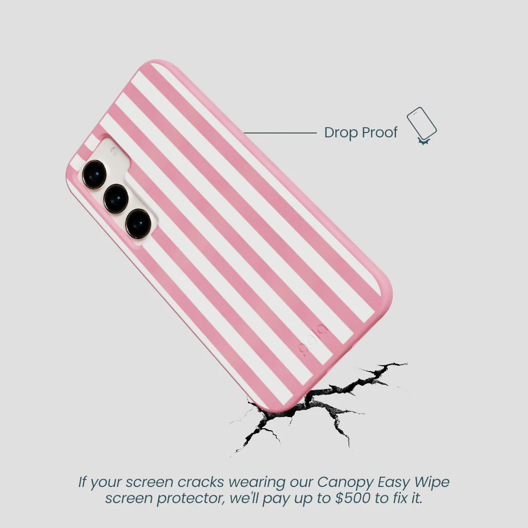 Bubblegum Pink Blush White Stripes Samsung Galaxy S23 Case - Image 5