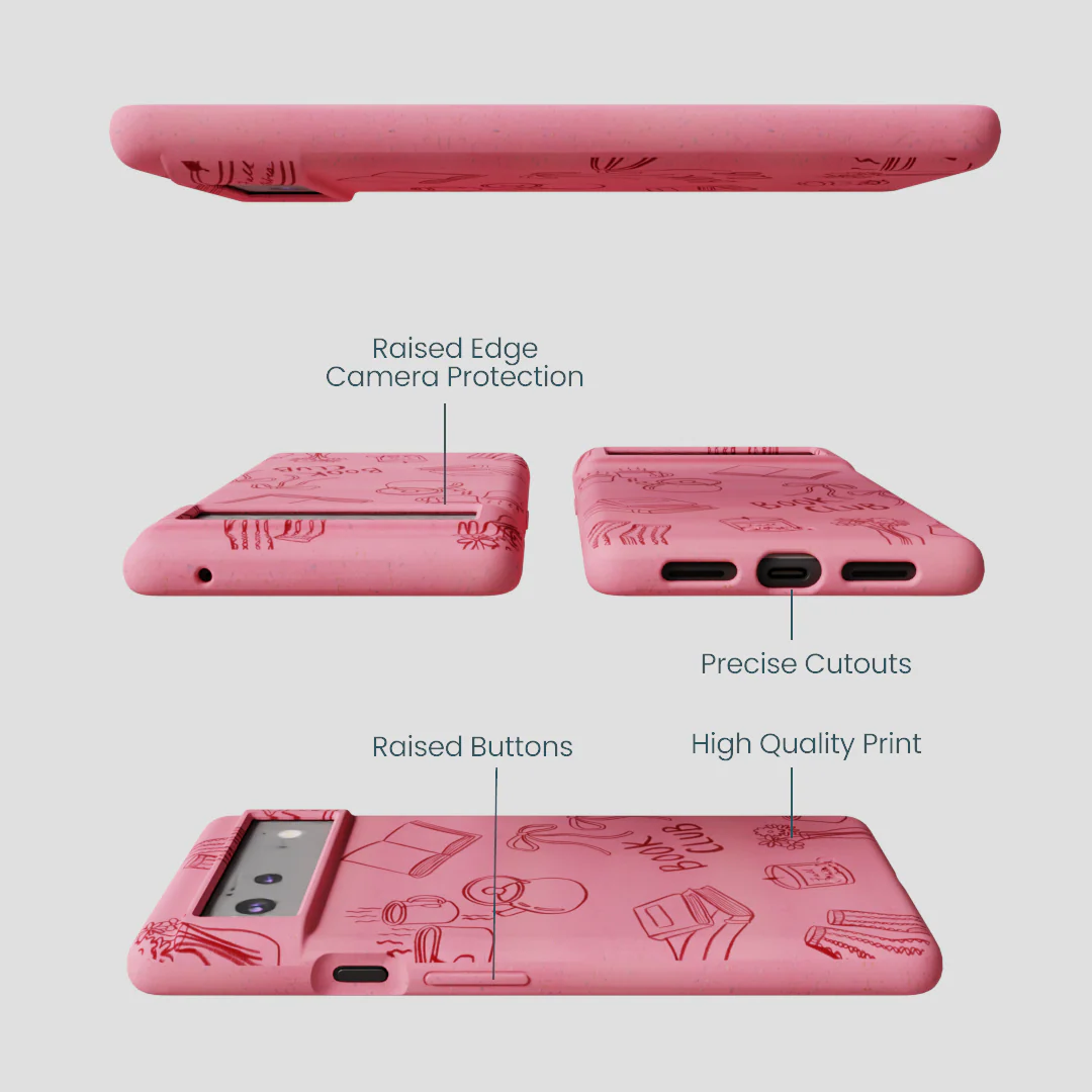 Bubblegum Pink Book Club Google Pixel 6 Case - Image 3