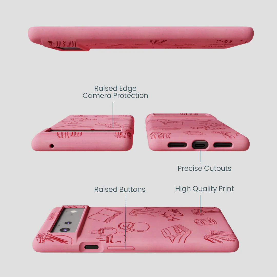 Bubblegum Pink Book Club Google Pixel 6a Case - Image 3