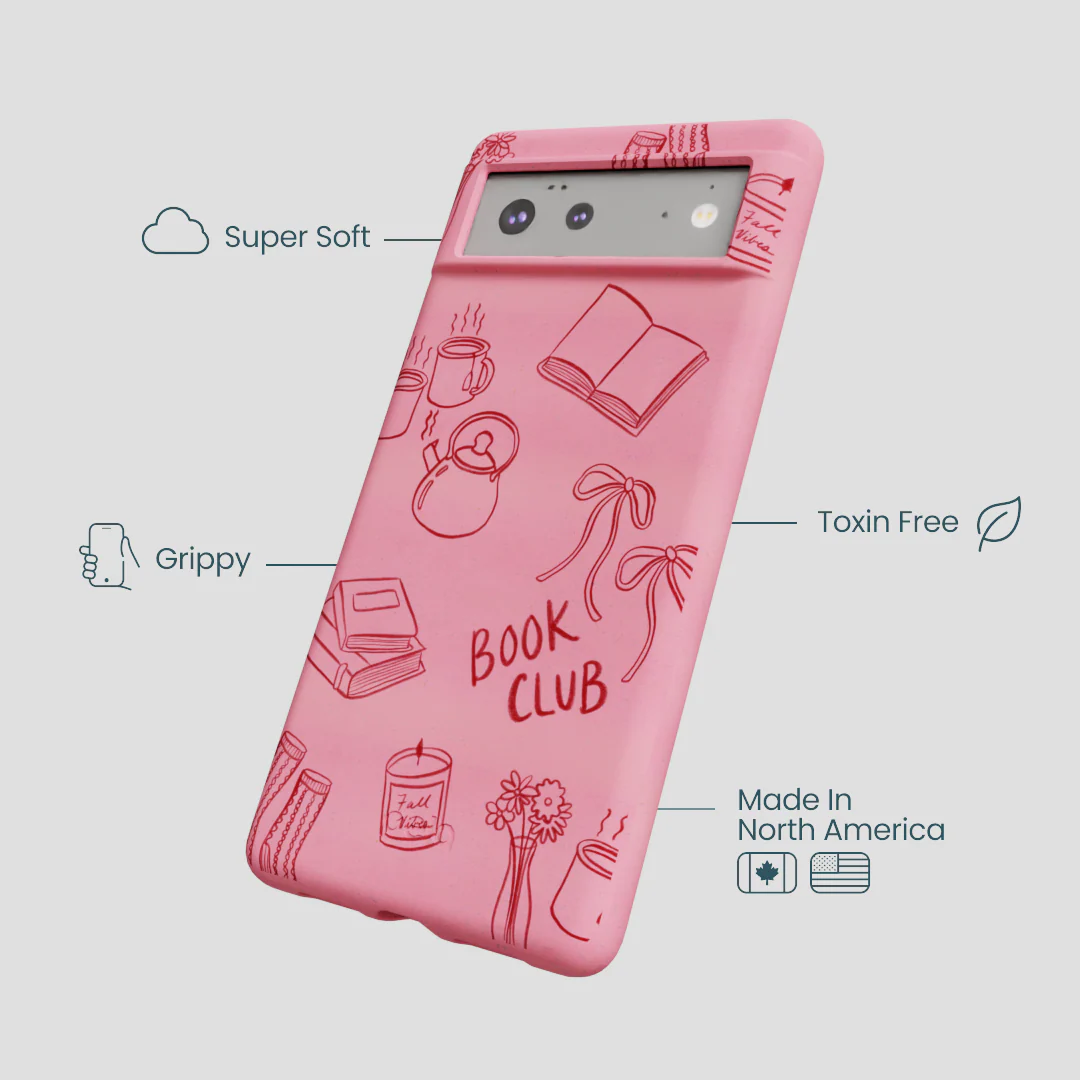 Bubblegum Pink Book Club Google Pixel 6a Case - Image 4