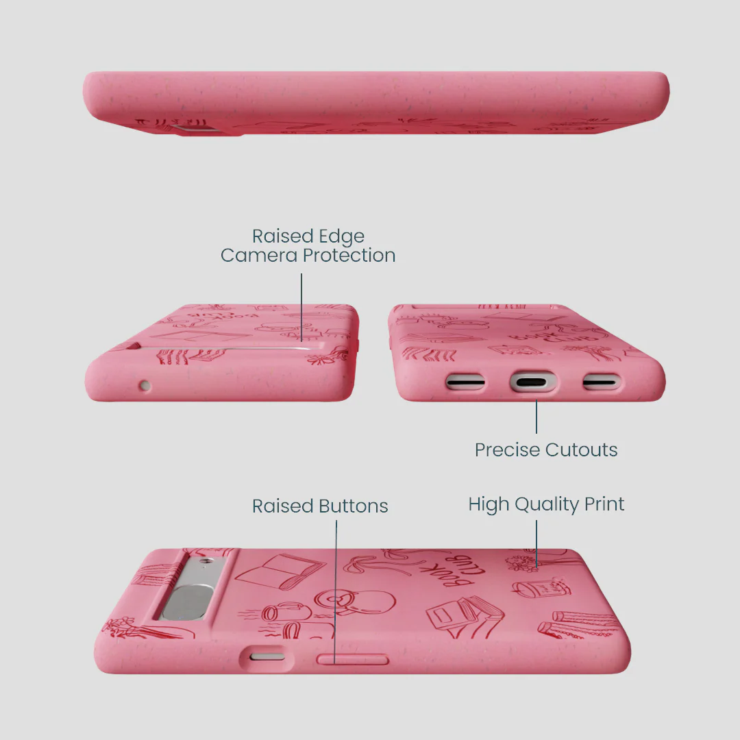 Bubblegum Pink Book Club Google Pixel 7 Case - Image 3